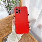 For iPhone 11 Pro Max Straight Edge Gradient Hand-feel Paint Shockproof TPU Case (Red) - 1