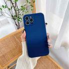 For iPhone 11 Pro Max Straight Edge Gradient Hand-feel Paint Shockproof TPU Case (Dark Blue) - 1