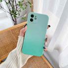 For iPhone 12 mini Straight Edge Gradient Hand-feel Paint Shockproof TPU Case (Lake Green) - 1