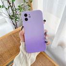 For iPhone 12 Straight Edge Gradient Hand-feel Paint Shockproof TPU Case(Purple) - 1