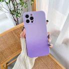 For iPhone 12 Pro Straight Edge Gradient Hand-feel Paint Shockproof TPU Case(Purple) - 1