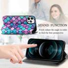 For iPhone 12 Pro Max Colored Drawing Magnetic Horizontal Flip PU Leather Case with Holder & Card Slots & Wallet(Purple Scales) - 7