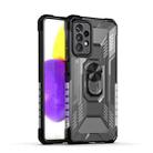 For Samsung Galaxy A72 5G / 4G PC + TPU Shockproof Protective Case with Metal Ring Holder(Black) - 1