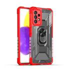 For Samsung Galaxy A72 5G / 4G PC + TPU Shockproof Protective Case with Metal Ring Holder(Red) - 1