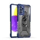 For Samsung Galaxy A72 5G / 4G PC + TPU Shockproof Protective Case with Metal Ring Holder(Blue) - 1