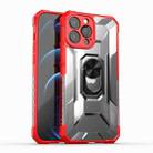 PC + TPU Shockproof Protective Case with Metal Ring Holder For iPhone 13 Pro Max(Red) - 1