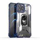 PC + TPU Shockproof Protective Case with Metal Ring Holder For iPhone 13 Pro Max(Blue) - 1