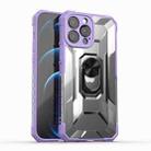 PC + TPU Shockproof Protective Case with Metal Ring Holder For iPhone 13 Pro Max(Purple) - 1