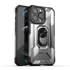 PC + TPU Shockproof Protective Case with Metal Ring Holder For iPhone 13 Pro(Black) - 1