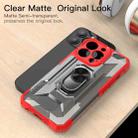 PC + TPU Shockproof Protective Case with Metal Ring Holder For iPhone 13 Pro(Red) - 3