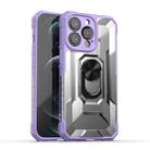 PC + TPU Shockproof Protective Case with Metal Ring Holder For iPhone 13 Pro(Purple) - 1