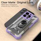 PC + TPU Shockproof Protective Case with Metal Ring Holder For iPhone 13 Pro(Purple) - 3