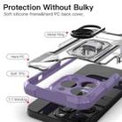 PC + TPU Shockproof Protective Case with Metal Ring Holder For iPhone 13 Pro(Purple) - 5