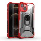 PC + TPU Shockproof Protective Case with Metal Ring Holder For iPhone 13(Red) - 1