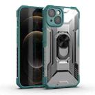 PC + TPU Shockproof Protective Case with Metal Ring Holder For iPhone 13(Green) - 1