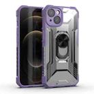 PC + TPU Shockproof Protective Case with Metal Ring Holder For iPhone 13(Purple) - 1