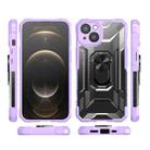 PC + TPU Shockproof Protective Case with Metal Ring Holder For iPhone 13(Purple) - 2