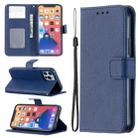 For iPhone 13 mini Longan Texture Horizontal Flip PU Leather Case with Holder & Card Slots & Wallet & Photo Frame (Blue) - 1