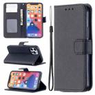 For iPhone 13 mini Longan Texture Horizontal Flip PU Leather Case with Holder & Card Slots & Wallet & Photo Frame (Black) - 1