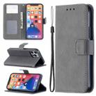 For iPhone 13 Longan Texture Horizontal Flip PU Leather Case with Holder & Card Slots & Wallet & Photo Frame(Gray) - 1