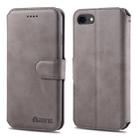 For iPhone 7 / 8 AZNS Calf Texture Magnetic Horizontal Flip PU Leather Case with Holder & Card Slots & Photo Frame(Gray) - 1