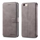 For iPhone 6 Plus / 6s Plus AZNS Calf Texture Magnetic Horizontal Flip PU Leather Case with Holder & Card Slots & Photo Frame(Gray) - 1