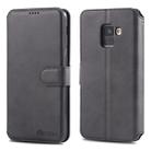 For Galaxy A6 2018 AZNS Calf Texture Magnetic Horizontal Flip PU Leather Case with Holder & Card Slots & Photo Frame(Black) - 1