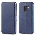 For Galaxy A6 2018 AZNS Calf Texture Magnetic Horizontal Flip PU Leather Case with Holder & Card Slots & Photo Frame(Blue) - 1