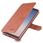 For Galaxy A7 2018 AZNS Calf Texture Magnetic Horizontal Flip PU Leather Case with Holder & Card Slots & Photo Frame(Brown) - 7