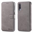 For Galaxy A7 2018 AZNS Calf Texture Magnetic Horizontal Flip PU Leather Case with Holder & Card Slots & Photo Frame(Gray) - 1