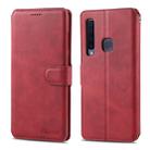 For Galaxy A9 2018 AZNS Calf Texture Magnetic Horizontal Flip PU Leather Case with Holder & Card Slots & Photo Frame(Red) - 1