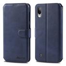 For Galaxy A10 / M10 AZNS Calf Texture Magnetic Horizontal Flip PU Leather Case with Holder & Card Slots & Photo Frame(Blue) - 1