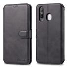 For Galaxy A40s / M30 AZNS Calf Texture Magnetic Horizontal Flip PU Leather Case with Holder & Card Slots & Photo Frame(Black) - 1