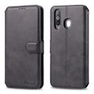 For Galaxy A60 / M40 AZNS Calf Texture Magnetic Horizontal Flip PU Leather Case with Holder & Card Slots & Photo Frame(Black) - 1