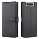 For Galaxy A80 / A90 AZNS Calf Texture Magnetic Horizontal Flip PU Leather Case with Holder & Card Slots & Photo Frame(Black) - 1