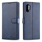 For Galaxy Note 10 Plus AZNS Calf Texture Magnetic Horizontal Flip PU Leather Case with Holder & Card Slots & Photo Frame(Blue) - 1