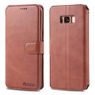For Galaxy S8 AZNS Calf Texture Magnetic Horizontal Flip PU Leather Case with Holder & Card Slots & Photo Frame(Brown) - 1