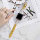Small Waist Color Matching Leather Watch Band For Apple Watch Series 9&8&7 41mm / SE 3&SE 2&6&SE&5&4 40mm / 3&2&1 38mm(Yellow+White) - 1
