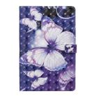 For Galaxy Tab S5e 3D Colored Drawing Horizontal Flip Leather Case with Holder & Card Slots & Wallet & Sleep / Wake-up Function(Purple Butterfly) - 1