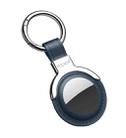 SULADA Leather Protective Cover Case with Switchable Keychain Ring For AirTag(Blue) - 1