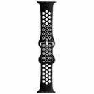 Butterfly Buckle Dual-tone Liquid Silicone Watch Band For Apple Watch Series 9&8&7 41mm / SE 3&SE 2&6&SE&5&4 40mm / 3&2&1 38mm(Black+White) - 1