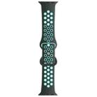 Butterfly Buckle Dual-tone Liquid Silicone Watch Band For Apple Watch Series 9&8&7 41mm / SE 3&SE 2&6&SE&5&4 40mm / 3&2&1 38mm(Grey+Teal) - 1