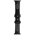 Butterfly Buckle Dual-tone Liquid Silicone Watch Band For Apple Watch Series 9&8&7 41mm / SE 3&SE 2&6&SE&5&4 40mm / 3&2&1 38mm(Dark Gray+Black) - 1