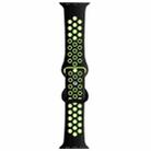 Butterfly Buckle Dual-tone Liquid Silicone Watch Band For Apple Watch Ultra 49mm / Series 8&7 45mm / SE 2&6&SE&5&4 44mm / 3&2&1 42mm(Black+Yellow) - 1