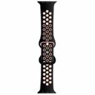 Butterfly Buckle Dual-tone Liquid Silicone Watch Band For Apple Watch Ultra 49mm&Watch Ultra 2 49mm / Series 9&8&7 45mm / SE 3&SE 2&6&SE&5&4 44mm / 3&2&1 42mm(Black+Light Pink) - 1