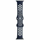 Butterfly Buckle Dual-tone Liquid Silicone Watch Band For Apple Watch Ultra 49mm / Series 8&7 45mm / SE 2&6&SE&5&4 44mm / 3&2&1 42mm(Navy+White) - 1