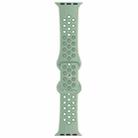 Butterfly Buckle Dual-tone Liquid Silicone Watch Band For Apple Watch Ultra 49mm / Series 8&7 45mm / SE 2&6&SE&5&4 44mm / 3&2&1 42mm(Cloudy Gray+Gray Green) - 1