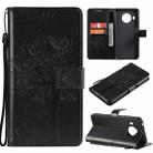 For Nokia X20 Tree & Cat Pattern Pressed Printing Horizontal Flip PU Leather Case with Holder & Card Slots & Wallet & Lanyard(Black) - 1