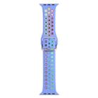 Metal Buckle Silicone Watch Band For Apple Watch Series 8&7 41mm / SE 2&6&SE&5&4 40mm / 3&2&1 38mm(Light Blue+Colorful) - 1