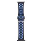 Metal Buckle Silicone Watch Band For Apple Watch Series 8&7 41mm / SE 2&6&SE&5&4 40mm / 3&2&1 38mm(Black+Blue) - 1